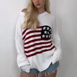 American flag sweater White Size L Photo 2