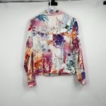 Coldwater Creek Water Color Floral Blazer Jacket 8 Linen Blend Summer Costal Photo 2