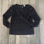 J.Crew  Size XXS Black and White Polka Dot Top. Photo 6
