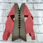 Skechers Women’s 9 Parallel Plot Suede Leather Slingback Wedge Sandal Pink Photo 5