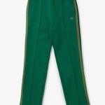 Lacoste Women’s Striped Knit Embroidered Side Green Lounge Pant Size 34 Small Photo 0