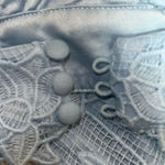 Bardot EUC  Gemma Dress in Dusty Blue 4 Revolve Lacy Classy Embroidered Floral Photo 10