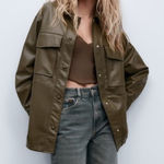 ZARA  FAUX LEATHER OVERSHIRT Photo 0
