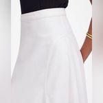 Madewell women’s Fluted Midi Skirt in Tile White denim raw hem Size 25 NWT Photo 2