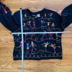 Michael Simon Lite Ice Skater Cardigan Size Small Vintage Sweater‎ Wearable Art Black Photo 7