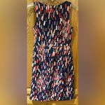 Boden Confetti Printed Stretch‎ Cotton Sleeveless Lined Sheath Dress Blue Sz 2P Photo 11