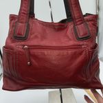 Tignanello Soft Italian Leather Three Part purse with Large Bag Charm and brande Red Photo 7