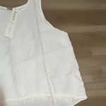 Valentina Naldi Italy White Fringe Hem Linen Tank Top Size 1X NEW With tags Photo 3