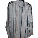 Isaac Mizrahi  Live! Grey Athletic Stripe Sweater Cardigan Oversized XXS Photo 0