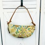 Liz Claiborne  Linen Canvas Paisley Floral Shoulder Mini Hobo Bag Photo 1
