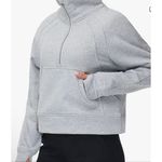 Trendy Queen grey scuba cropped quarter zip hoodie sweatshirt M Gray Size M Photo 2