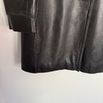 Nine West Women's Black Leather 3-Button Jacket Coat Small Photo 3