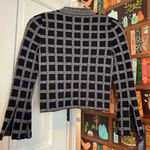 Derek Lam  10 Crosby Navy and Cream Sweater Wool Blend Cropped Sweater Size Small Photo 4