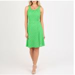 New York & Co Dress Sleeveless Kelly Green Eyelet Fit Flare Size 8 Medium EUC Photo 1