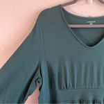 Lands' End Dress Dark Green 3/4 Sleeve Jersey Knit V-neck Dress Sz XLP EUC Photo 3