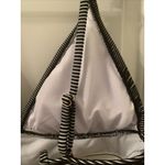 Shade & Shore Women's Pinstriped Swim Top Back Tie Black White Size XL 16-18 Photo 15