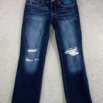 BKE  Stella Jeans Women 28 Low Rise Cropped Straight Dark Wash Distressed Photo 0