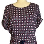 Como Blu Geometric Print Dress Red White Blue Patriotic NWT Size‎ P/S July 4th Photo 1