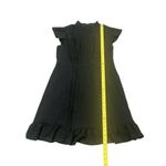 Adrienne  Papell Dress 16‎ Black Mock Neck Flutter Cap Sleeve Sheath Chiffon NWT Photo 4