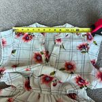 Sweet Rain Women’s White Pink Floral Checker Print Short Sleeve Mini Dress Small Photo 1