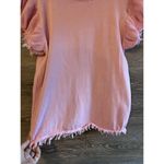 THML Women S Top Tee Shirt Blouse Flutter Raw Hem Sleeve Barbie Pink Preppy Knit Photo 5
