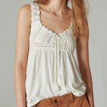 Lucky Brand  white crochet babydoll tank Photo 0