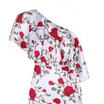 Fame & Partners Aubrieta One Shoulder Ruffle Midi Dress Briar Rose Floral Size 6 White Photo 2