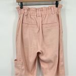 Anthropologie  Elevenses pink linen blend paperbag pants XS Photo 5