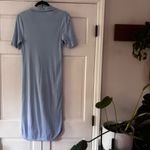 Helmut Lang Collared Baby Blue Rib Knit Midi Dress Shirt Dress Size Large Ribbed Photo 7
