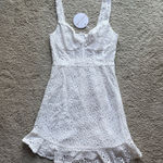 Selfie Leslie  Mini Dress White Ruffle Lace Photo 0