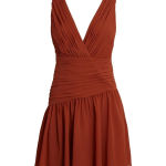 AIIFOS Emily Mini Dress from Revolve size 4 burnt‎ orange chain pleated Photo 16