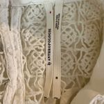 Anthropologie  High Neck Lace Tunic Mini Dress Medium White Lace Ethereal Dainty Photo 12