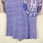Majestic Women's MLB New York Mets Grey & Blue Raglan Graphics Tee Size M NWT Photo 2