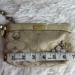 Coach Gold Tan Floral Signature Canvas Wristlet Photo 7
