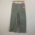 Spanx NWT Stretch Twill Wide Leg Cropped Pants in Olive Oil Green Size Large Photo 3