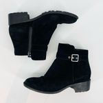 Cole Haan  Indiana Suede Waterproof Heeled Ankle Boots in Black Size 7.5 Photo 3