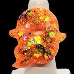Halloween Adjustable Orange & Black Ghost Ring Photo 1