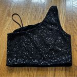 Elodie Black Sequin One-Shoulder Top Photo 3
