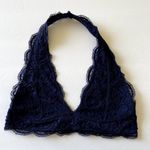 French affair  Bra Womens Small Blue Halter Lace Bralette Photo 1