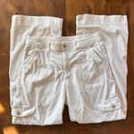 American Eagle Dreamy Drape Stretch Corduroy Wide Leg Cargo Pants Ivory Size 10 Photo 2