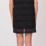 margaret o'leary Margaret O’Leary Black Lace Pom Shift Dress Photo 1