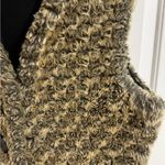 Fjallraven Fjall Bison Vest Reversible Faux Fur Fleece Toggle Tan Black XL Photo 1