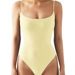 Mint Pastel Green Cami Tank Sleeveless Bodysuit Yellow Photo 0