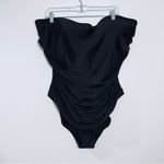 J.Crew  Ruched Bandeau‎ One-Piece In Black BC115 Size 24 Plus Photo 2