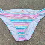 Victoria's Secret Victoria’s Secret Sequin Pastel Rainbow Stripe Bikini Bottoms MEDIUM Photo 0