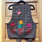 Handmade VTG 90 3D Reversible Cat Vest Medium Novelty Cottagecore Granny Teacher Photo 1