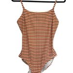Solid & Striped  Nina One Piece Swimsuit in Bronze Rib Fabric - Size L Photo 2