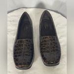 Easy Street  Womens Brown Crocodile Flex Stitch Comfort Loafer Wedge Flats 10 W Photo 5