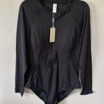 Sea Level Sz 12 Black Essentials Long Sleeve Multifit One Piece Swim Suit Zip Up Photo 0