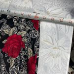 Briggs New York Vtg Skirt 14P Black Red Rose Floral Print Midi Pencil 1990s Y2K Photo 7